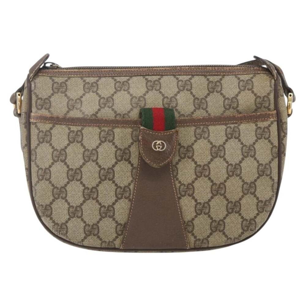 Gucci GG Supreme Web Shoulder Bag Beige